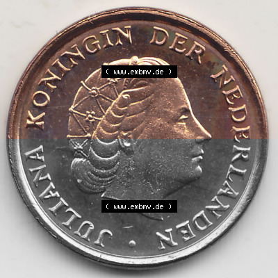 Alte Münzen KMS Niederlande, Kursmünzensatz 1977, 1950-1980, 1 Cent, 1977 (Stück 1), JULIANA KONINGIN DER NEDERLANDEN. Vorderseite... Sammlung