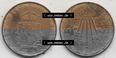 Bildmaterial Münzensatz / KMS 1979 aus San Marino 1979-1979, 20 Lire, J. V. LIBERTAS REPVBBLICA DI S. MARINO, 1979 20 LIRE. Vorderseite... Sammlung