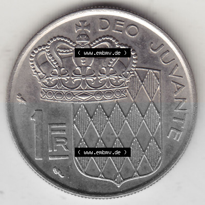 Alte Münzen Monaco Umlaufmünze Einzelansicht 1960-1995, 1 Franken, Francs 1960 (Stück 1), RAINIER III PRINCE DE MONACO R. COCHET,... Sammlung