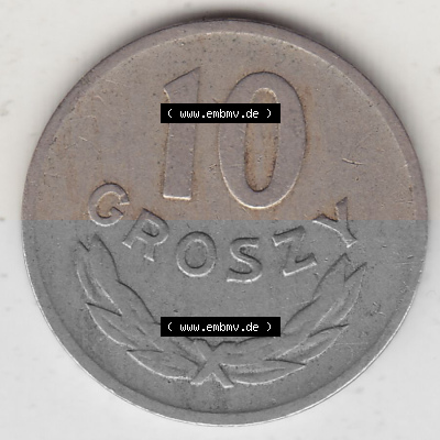 1949-1949, Republik Polen 10 Groszy, Groschen, Kupfer 1949 Sammlung