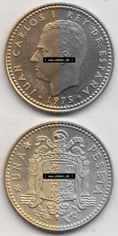 Stempelglanz Spanien / Espana 1975-1980, 1 PTA UNA Peseta, 1977 Sammlung
