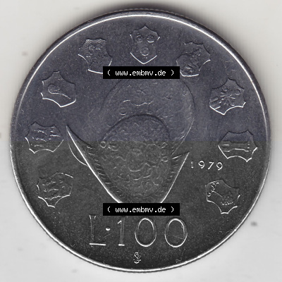 Bildmaterial Münzensatz / KMS 1979 aus San Marino 1979-1979, 100 Lire, J.P. LIBERTAS REPVBBLICA DI S. MARINO L.100. Rückseite... Sammlung