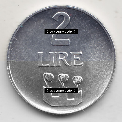 Bildmaterial Münzensatz / KMS 1972 aus San Marino 1972-1972, 2 Lire 1972, 2 LIRE MONASSI REPUBBLICA DI SAN MARINO. Rückseite... Sammlung