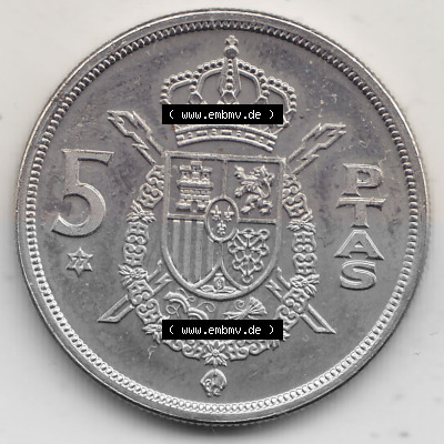 Stempelglanz Spanien / Espana 1975-1980, 5 PTAS Peseten, 1977 Sammlung
