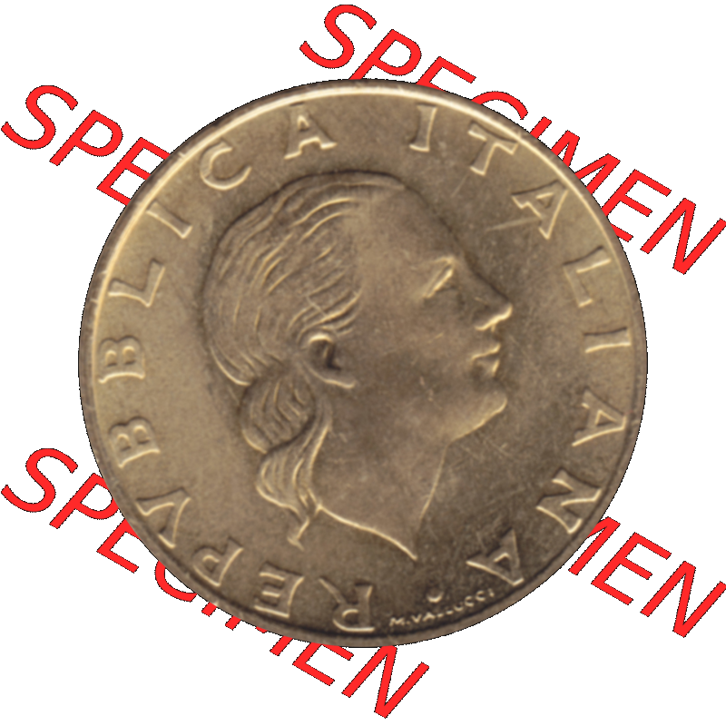 Bildmaterial einer Münze aus Italien / Italia als PNG-Grafik 1997-1997, 200 Lire Italienische Meeresliga 1997-01. Vorderseite einer alten italienischen 200 Lire Gedenkmünze,... Sammlung