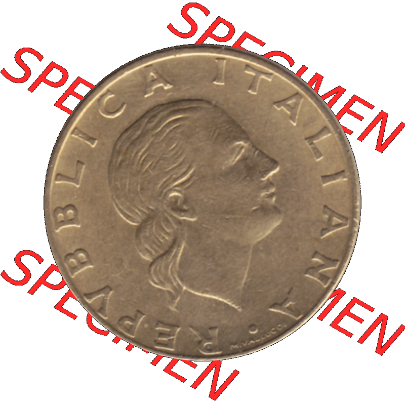 Bildmaterial einer Münze aus Italien / Italia als PNG-Grafik 1990-1990, 200 Lire Gründung von Staatsrat 1990-01. Vorderseite einer alten italienischen 200 Lire Gedenkmünze,... Sammlung