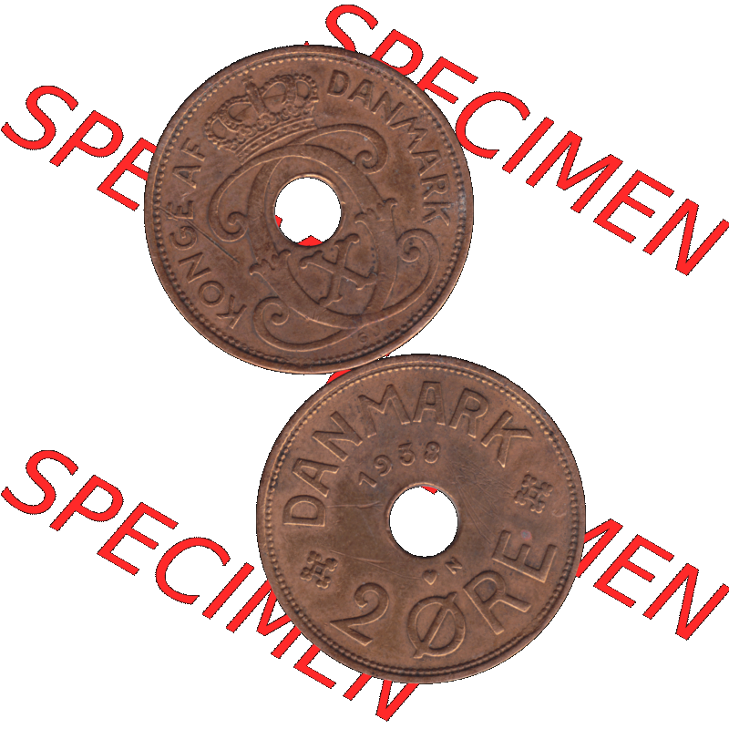 Alte Münze aus Dänemark als PNG-Grafik 1926-1940, 2 Öre 1938-01 Kursmünze. Vorderseite und Rückseite vertikal auf einen digitalen Bild der alten dänischen Umlaufmünze... Sammlung