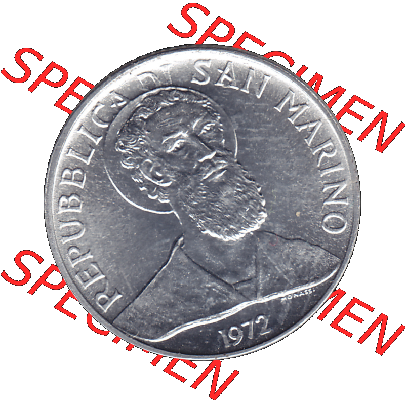 Bildmaterial in PNG-Grafiken Münzensatz / KMS 1972 aus San Marino 1972-1972, Münze 2 Lire 1972, 2 LIRE MONASSI REPUBBLICA DI SAN MARINO. Vorderseite als PNG-Grafik für... Sammlung
