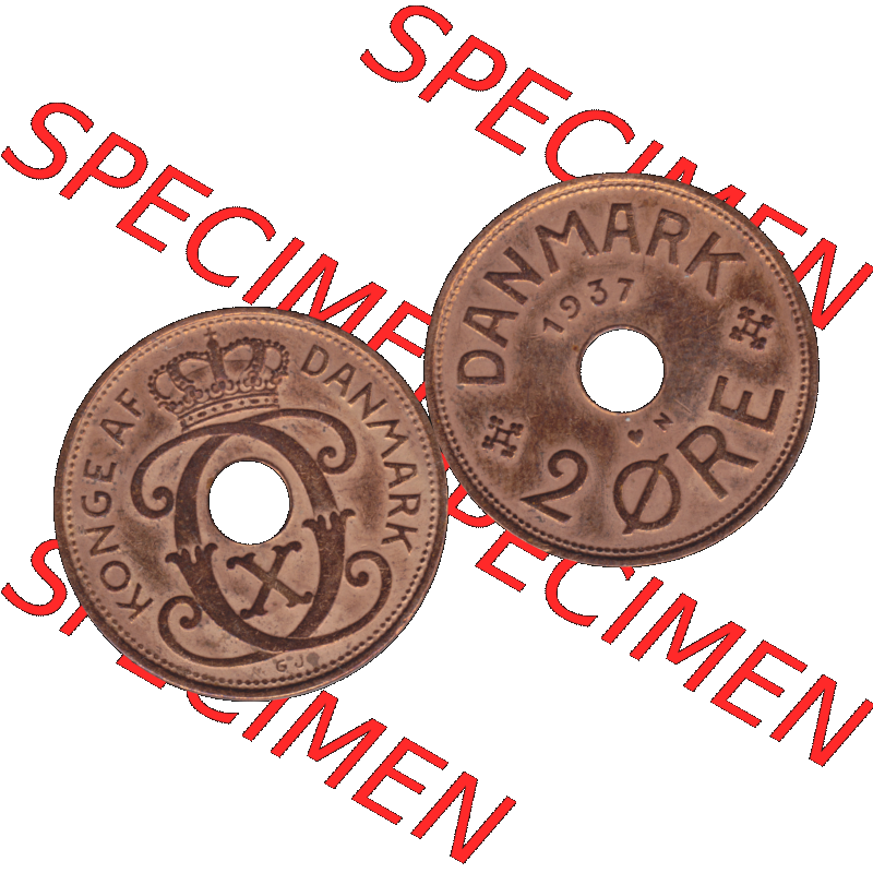 Alte Münze aus Dänemark als PNG-Grafik 1926-1940, 2 Öre 1937-01 Kursmünze. Vorderseite und Rückseite horizontal auf einen digitalen Bild der alten dänischen Umlaufmünze... Sammlung