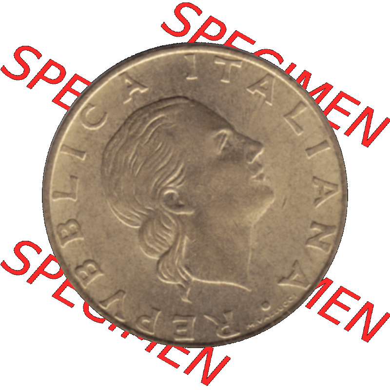 Bildmaterial einer Münze aus Italien / Italia als PNG-Grafik 1994-1994, 200 Lire 180 Jahre Carabinieri 1994-01. Vorderseite einer alten italienischen 200 Lire Gedenkmünze,... Sammlung