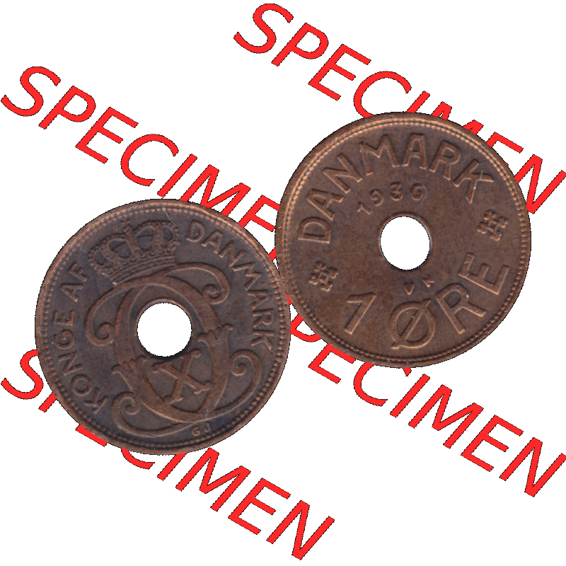 Alte Münze aus Dänemark als PNG-Grafik 1926-1940, 1 Öre 1936-01 Kursmünze. Vorderseite und Rückseite horizontal auf einen digitalen Bild der alten dänischen Umlaufmünze... Sammlung