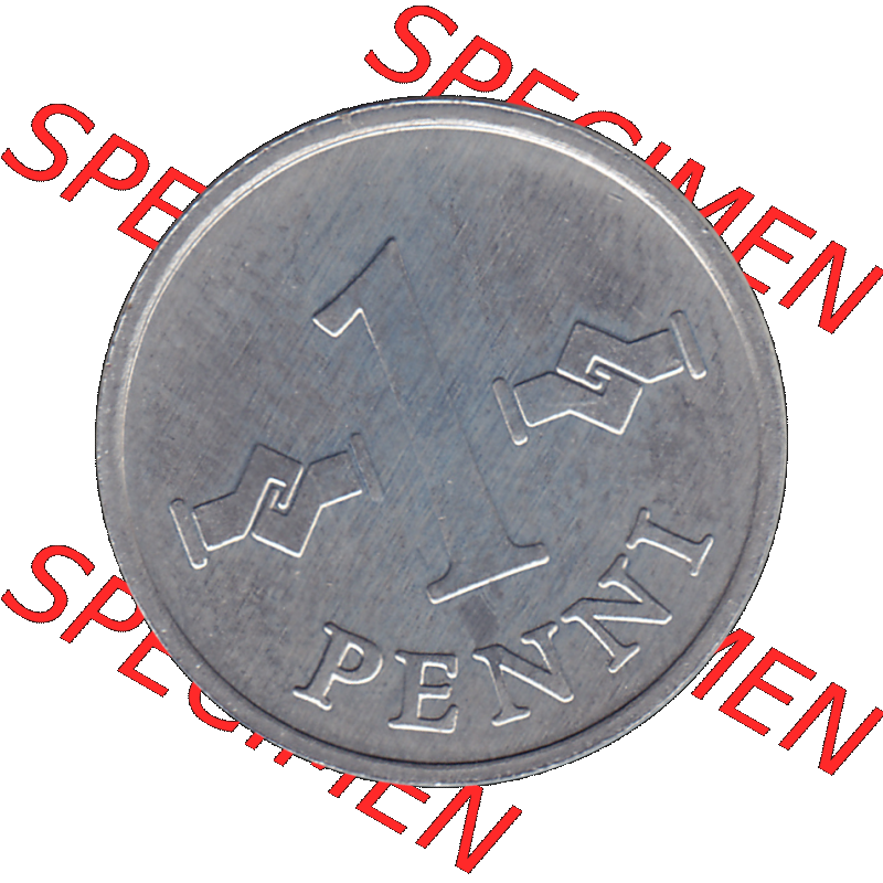 Alte Münzen KMS Finnland, Kursmünzensatz 1976 in Stempelglanz als digitales Computerbild in transparenten PNG 1969-1979, 1 Penny, Penni 1976-1, SUOMEN TASAVALTA.... Sammlung