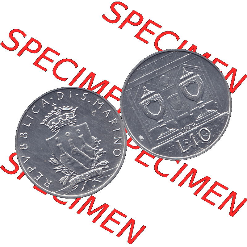 Bildmaterial Münzensatz / KMS 1979 aus San Marino im PNG-Format 1979-1979, 10 Lire, J. V. LIBERTAS REPVBBLICA DI S. MARINO, 1979 L.10. Vorderseite... Sammlung