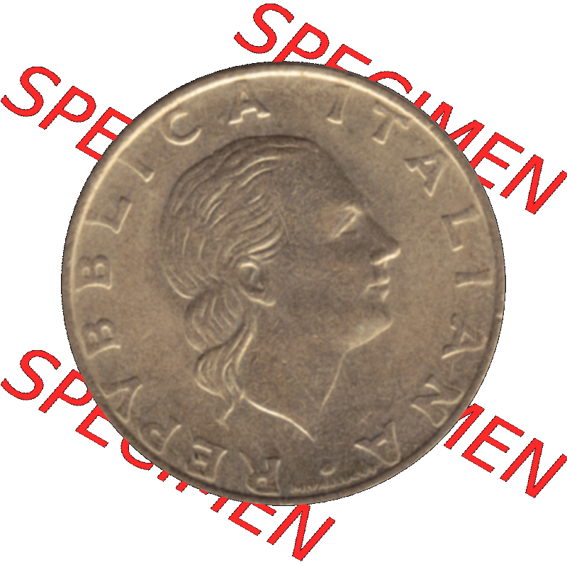 Bildmaterial einer Münze aus Italien / Italia als PNG-Grafik 1993-1993, 200 Lire Militärischen Luftfahrt 1993-01. Vorderseite einer alten italienischen 200 Lire Gedenkmünze,... Sammlung