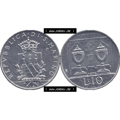 Bildmaterial Münzensatz / KMS 1979 aus San Marino im PNG-Format 1979-1979, 10 Lire, J. V. LIBERTAS REPVBBLICA DI S. MARINO, 1979 L.10. Vorderseite... Sammlung
