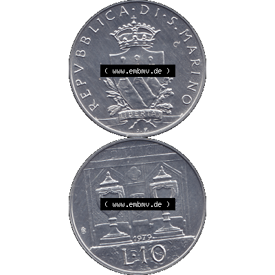 Bildmaterial Münzensatz / KMS 1979 aus San Marino im PNG-Format 1979-1979, 10 Lire, J. V. LIBERTAS REPVBBLICA DI S. MARINO, 1979 L.10. Vorderseite... Sammlung