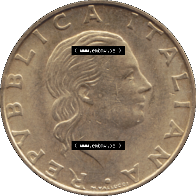 Bildmaterial einer Münze aus Italien / Italia als PNG-Grafik 1999-1999, 200 Lire Carabinieri, Schutz der Kunsterbe 1999-01. Vorderseite einer alten italienischen 200 Lire Gedenkmünze,... Sammlung