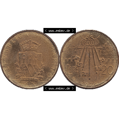 Bildmaterial Münzensatz / KMS 1979 aus San Marino im PNG-Format 1979-1979, 20 Lire, J. V. LIBERTAS REPVBBLICA DI S. MARINO, 1979 20 LIRE. Vorderseite... Sammlung