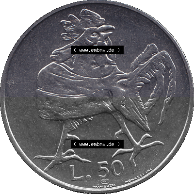 San Marino Münze 1974-1974 als transparente PNG-Grafik, 50 Lire, L.50 MINGUZZI MONASSI INC. Sammlung
