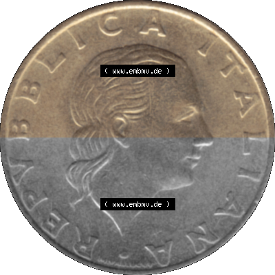 Münze aus Italien / Italia als PNG-Grafik 1993-1993, 200 Lire Militärischen Luftfahrt 1993 Sammlung