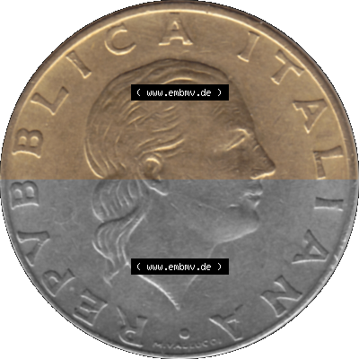 Münze aus Italien / Italia als PNG-Grafik 1990-1990, 200 Lire Gründung von Staatsrat 1990 Sammlung