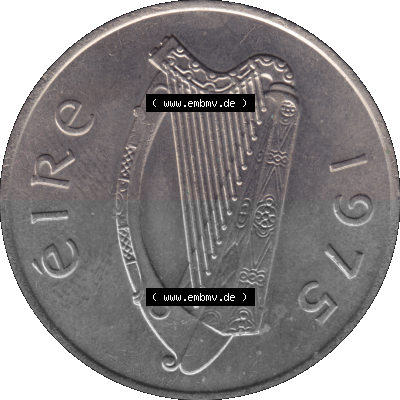 Münze aus Irland als PNG-Grafik 1969-1986, 10 Pence 1975 Sammlung