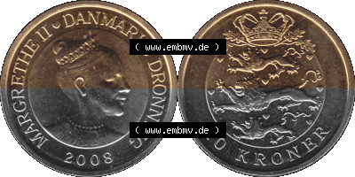 Münze aus Dänemark als PNG-Grafik 2004-2010, 10 Kronen 2008, transparente PNG-Grafik in 2180 x 1090 Pixel Sammlung