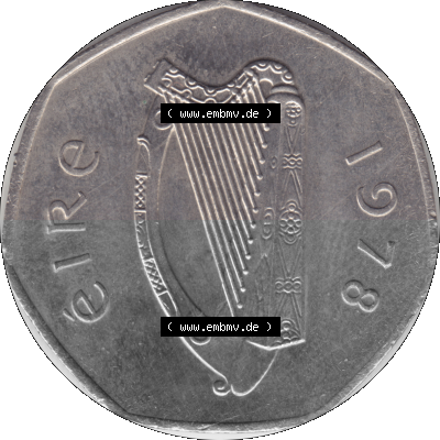 Münze aus Irland als PNG-Grafik 1970-2000, 50 Pence 1978 Sammlung