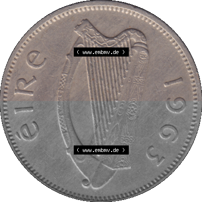 Münze aus Irland als PNG-Grafik 1942-1969, 6 Pence 1963 Sammlung