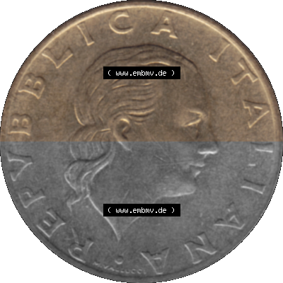 Münze aus Italien / Italia als PNG-Grafik 1992-1992, 200 Lire Briefmarkenausstellung in Genua 1992 Sammlung