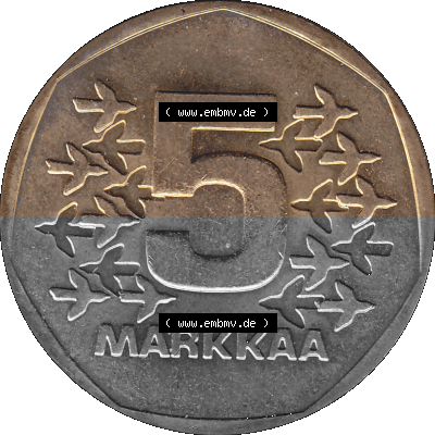 finnischen digitalisierten Münze in transparenten PNG 1972-1978, 5 finnische Mark, Markkaa, 1978 Sammlung