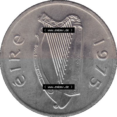 Münze aus Irland als PNG-Grafik 1969-1990, 5 Pence 1976 Sammlung