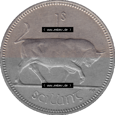 Münze aus Irland als PNG-Grafik 1951-1968, 1 Schilling 1966 Sammlung