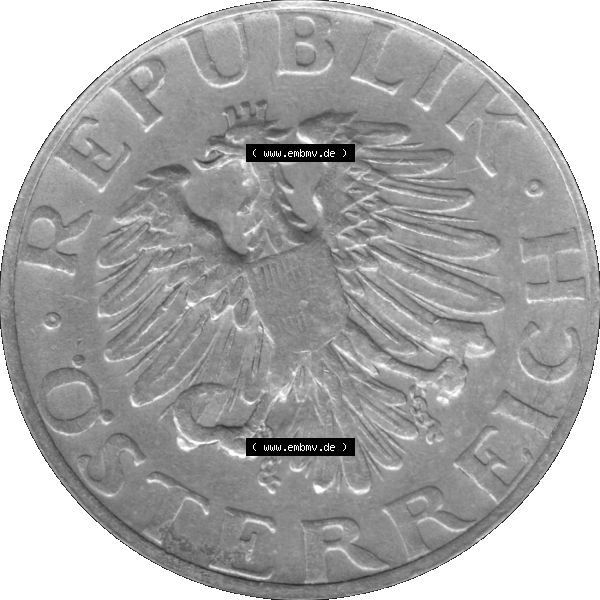 Grau bzw. s/w Alte Münze aus Österreich als PNG-Grafik 1946-1952, 2 Schilling 1946-01. Vorderseite der alten österreichischen 2 Schilling Umlaufmünze aus Österreich, Münze... Sammlung Graustufen