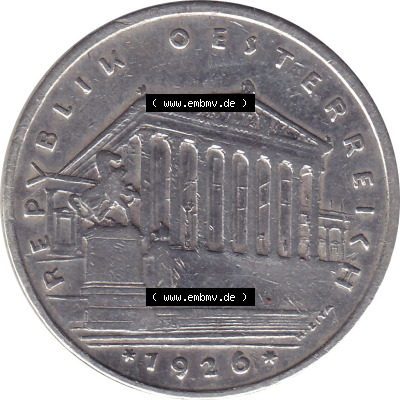 Alte Münzen 'Österreich 1925-1932, 1 Schilling 1926 (Stück 1) Silbermünze Parlamentsgebäude in Wien, Bindenschild 6 Gramm... Sammlung