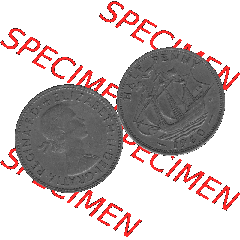 Alte Münze Großbritannien Umlaufmünze Half Penny, 1/2 Pence 1954-1970, Half Penny, Halber Pence 1960-01, Elisabeth II. - Schriftzug ELIZABETH II DEI GRATIA... Sammlung