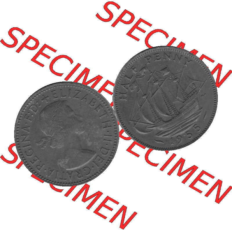 Alte Münze Großbritannien Umlaufmünze Half Penny, 1/2 Pence 1954-1970, Half Penny, Halber Pence 1955-01, Elisabeth II. - Schriftzug ELIZABETH II DEI GRATIA... Sammlung