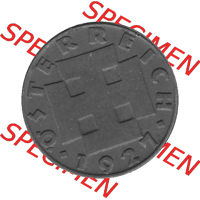 Alte Münze 2 / Zwei Groschen Österreich in s/w Schwarzweiß bzw. Graustufen Farbgebung von Scanner transparenten PNG 1925-1938, 2 Zwei Groschen, Krückenkreuz... Sammlung
