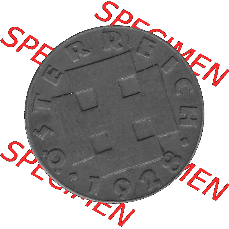 Alte Münze 2 / Zwei Groschen Österreich in s/w Schwarzweiß bzw. Graustufen Farbgebung von Scanner transparenten PNG 1925-1938, 2 Zwei Groschen, Krückenkreuz... Sammlung