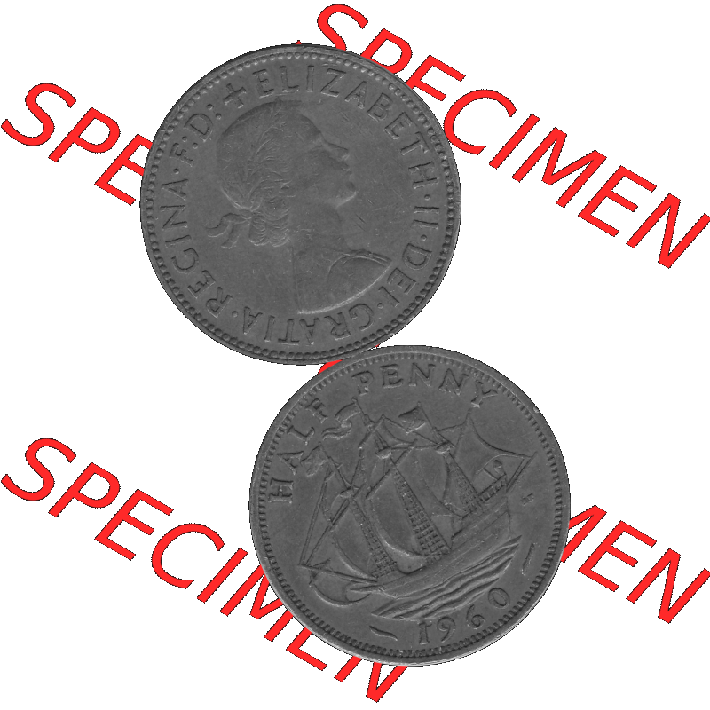 Alte Münze Großbritannien Umlaufmünze Half Penny, 1/2 Pence 1954-1970, Half Penny, Halber Pence 1960-01, Elisabeth II. - Schriftzug ELIZABETH II DEI GRATIA... Sammlung