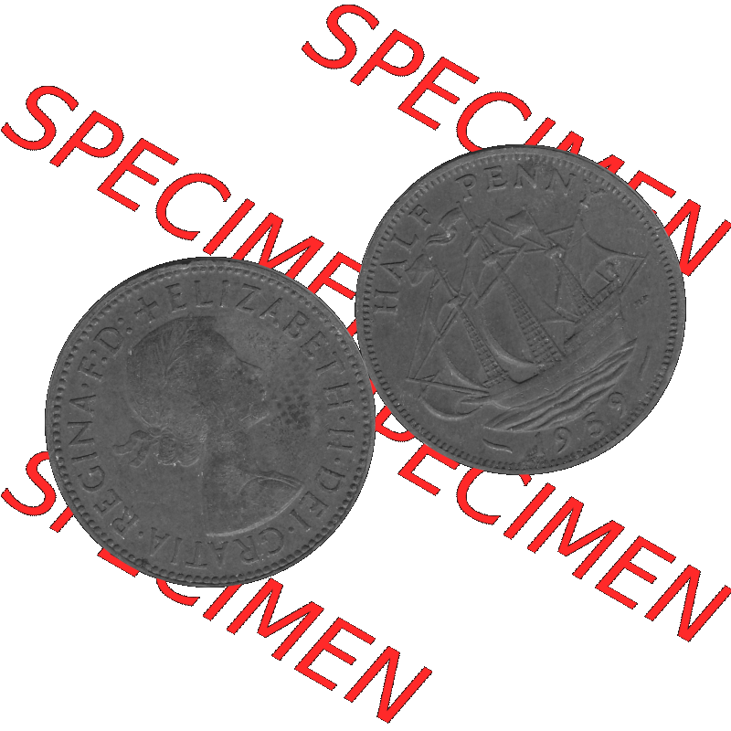 Alte Münze Großbritannien Umlaufmünze Half Penny, 1/2 Pence 1954-1970, Half Penny, Halber Pence 1959-01, Elisabeth II. - Schriftzug ELIZABETH II DEI GRATIA... Sammlung