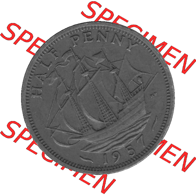 Alte Münze Großbritannien Umlaufmünze Half Penny, 1/2 Pence 1954-1970, Half Penny, Halber Pence 1957-01, Elisabeth II. - Schriftzug ELIZABETH II DEI GRATIA... Sammlung