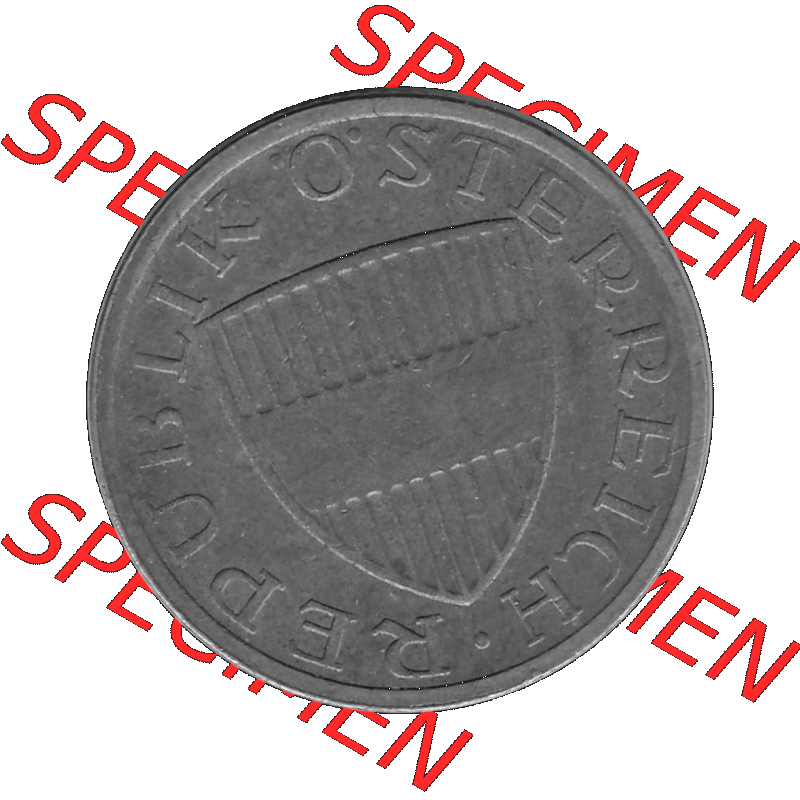 Alte Münze 50 / Fünfzig Groschen Österreich in s/w Schwarzweiß bzw. Graustufen Farbgebung von Scanner transparenten PNG 1959-2001, 50 Groschen 1980-01, VS.... Sammlung