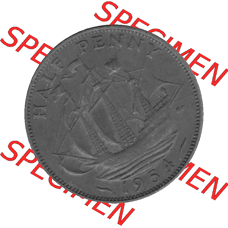 Alte Münze Großbritannien Umlaufmünze Half Penny, 1/2 Pence 1954-1970, Half Penny, Halber Pence 1954-01, Elisabeth II. - Schriftzug ELIZABETH II DEI GRATIA... Sammlung