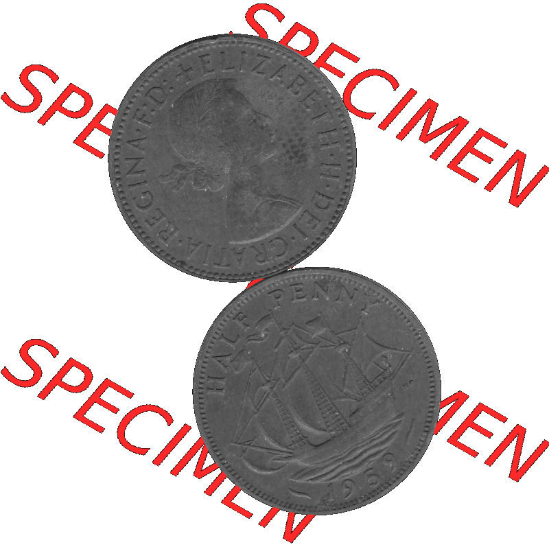 Alte Münze Großbritannien Umlaufmünze Half Penny, 1/2 Pence 1954-1970, Half Penny, Halber Pence 1959-01, Elisabeth II. - Schriftzug ELIZABETH II DEI GRATIA... Sammlung