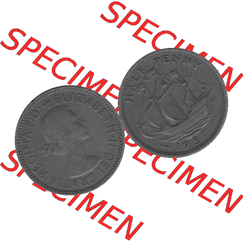Alte Münze Großbritannien Umlaufmünze Half Penny, 1/2 Pence 1954-1970, Half Penny, Halber Pence 1957-01, Elisabeth II. - Schriftzug ELIZABETH II DEI GRATIA... Sammlung