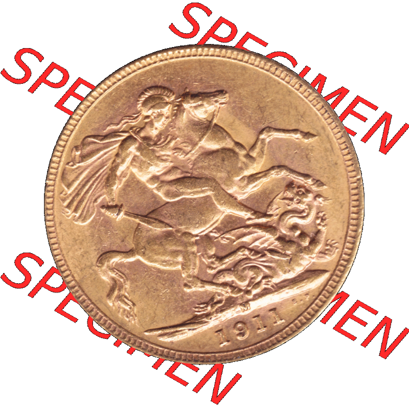 Alte Goldmünze Großbritannien 1911-1927, 1 Pfund Sovereign 1911-01. Vorderseite der alten britischen Sovereign-Goldmünze aus dem Zeitraum ab 1887 Münze in Gold,... Sammlung