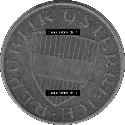 Alte Münze 50 / Fünfzig Groschen Österreich in s/w Schwarzweiß bzw. Graustufen Farbgebung von Scanner transparenten PNG 1959-2001, 50 Groschen 1971-01, Bindenschild... Sammlung