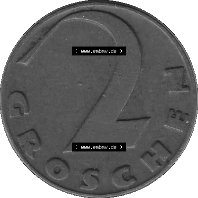 Alte Münze 2 / Zwei Groschen Österreich in s/w Schwarzweiß bzw. Graustufen Farbgebung von Scanner transparenten PNG 1925-1938, 2 Zwei Groschen, Krückenkreuz... Sammlung