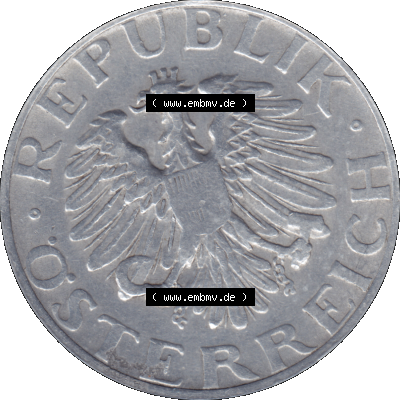 Alte Münze aus Österreich als PNG-Grafik 1946-1952, 2 Schilling 1946-01. Vorderseite der alten österreichischen 2 Schilling Umlaufmünze aus Österreich, Münze... Sammlung